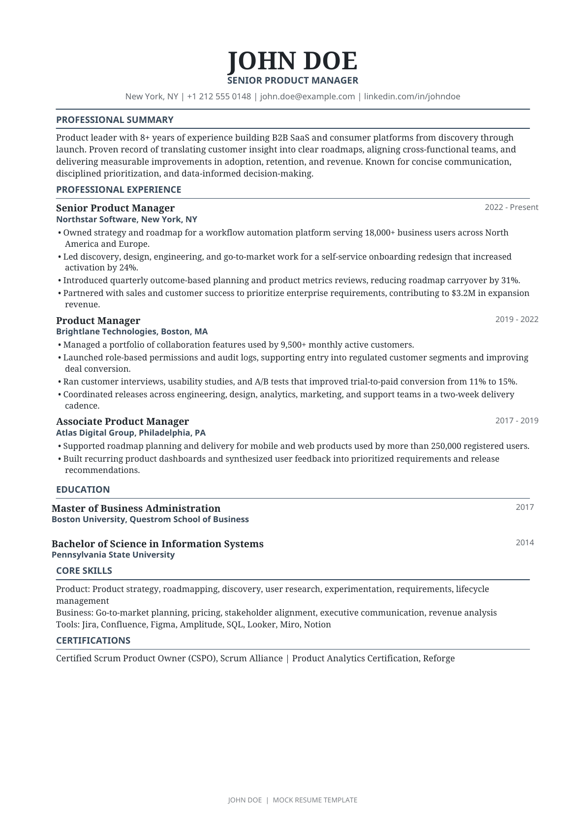 Zeviro Classic Scholar Resume Template Preview